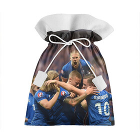 Подарочный 3D мешок с принтом Сборная Исландии по футболу в Белгороде, 100% полиэстер | Размер: 29*39 см | euro 2016