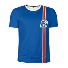Мужская футболка 3D спортивная с принтом Форма сборной Исландии по футболу в Белгороде, 100% полиэстер с улучшенными характеристиками | приталенный силуэт, круглая горловина, широкие плечи, сужается к линии бедра | euro 2016