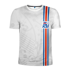Мужская футболка 3D спортивная с принтом Форма сборной Исландии по футболу в Белгороде, 100% полиэстер с улучшенными характеристиками | приталенный силуэт, круглая горловина, широкие плечи, сужается к линии бедра | euro 2016