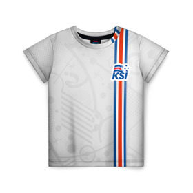 Детская футболка 3D с принтом Форма сборной Исландии по футболу в Белгороде, 100% гипоаллергенный полиэфир | прямой крой, круглый вырез горловины, длина до линии бедер, чуть спущенное плечо, ткань немного тянется | euro 2016