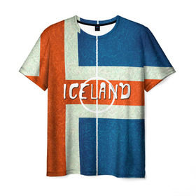 Мужская футболка 3D с принтом Исландия в Белгороде, 100% полиэфир | прямой крой, круглый вырез горловины, длина до линии бедер | euro 2016