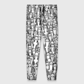 Женские брюки 3D с принтом Хатифнатты в Белгороде, полиэстер 100% | прямой крой, два кармана без застежек по бокам, с мягкой трикотажной резинкой на поясе и по низу штанин. В поясе для дополнительного комфорта — широкие завязки | moomintroll | мумми тролль
