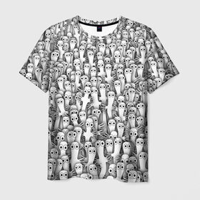 Мужская футболка 3D с принтом Хатифнатты в Белгороде, 100% полиэфир | прямой крой, круглый вырез горловины, длина до линии бедер | moomintroll | мумми тролль