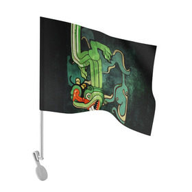 Флаг для автомобиля с принтом Ak-47 Fire Serpent в Белгороде, 100% полиэстер | Размер: 30*21 см | ak 47 | awp | counter | csgo | strike | авп | змей | кейс | контер | контр | ксго | огненный | скин | страйк