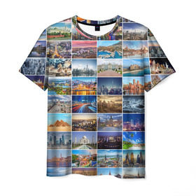 Мужская футболка 3D с принтом Туризм (10х10) в Белгороде, 100% полиэфир | прямой крой, круглый вырез горловины, длина до линии бедер | азия | берлин | вегас | венеция | воспоминания | города | достопримечательности | европа | египет | калифорния | каникулы | лондон | милан | москва | ностальгия | нью йорк | отдых | отпуск | память