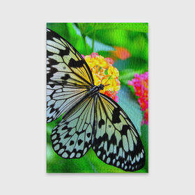 Обложка для паспорта матовая кожа с принтом Бабочка в Белгороде, натуральная матовая кожа | размер 19,3 х 13,7 см; прозрачные пластиковые крепления | Тематика изображения на принте: бабочка | цветок | яркая