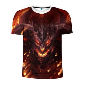 Мужская футболка 3D спортивная с принтом Дьявол в Белгороде, 100% полиэстер с улучшенными характеристиками | приталенный силуэт, круглая горловина, широкие плечи, сужается к линии бедра | демон | дьявол | монстр | прикольные картинки | чёрт