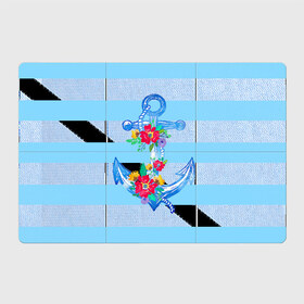 Магнитный плакат 3Х2 с принтом Якорь в Белгороде, Полимерный материал с магнитным слоем | 6 деталей размером 9*9 см | белый | верёвка | вода | корабль | красный | море | песок | пляж | синий | цвет | цветы | якорь