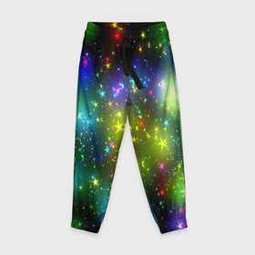 Детские брюки 3D с принтом Звёзды в Белгороде, 100% полиэстер | манжеты по низу, эластичный пояс регулируется шнурком, по бокам два кармана без застежек, внутренняя часть кармана из мелкой сетки | вселенная | галактика | звезды