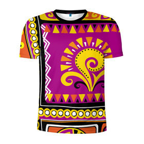 Мужская футболка 3D спортивная с принтом Африка в Белгороде, 100% полиэстер с улучшенными характеристиками | приталенный силуэт, круглая горловина, широкие плечи, сужается к линии бедра | Тематика изображения на принте: орнамент | цветной | этнический | этно | яркий