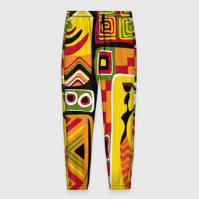 Мужские брюки 3D с принтом Африка в Белгороде, 100% полиэстер | манжеты по низу, эластичный пояс регулируется шнурком, по бокам два кармана без застежек, внутренняя часть кармана из мелкой сетки | орнамент | этнический | этно | яркий