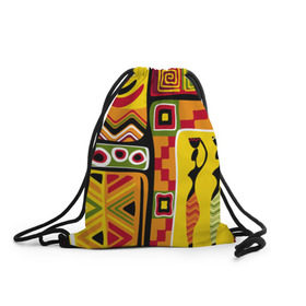 Рюкзак-мешок 3D с принтом Африка в Белгороде, 100% полиэстер | плотность ткани — 200 г/м2, размер — 35 х 45 см; лямки — толстые шнурки, застежка на шнуровке, без карманов и подкладки | орнамент | этнический | этно | яркий