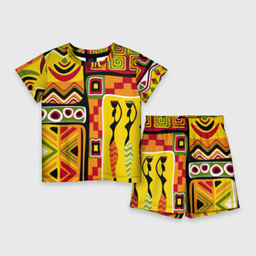 Детский костюм с шортами 3D с принтом АФРИКА  AFRICA в Белгороде,  |  | орнамент | этнический | этно | яркий