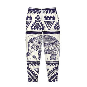 Мужские брюки 3D с принтом Африка в Белгороде, 100% полиэстер | манжеты по низу, эластичный пояс регулируется шнурком, по бокам два кармана без застежек, внутренняя часть кармана из мелкой сетки | Тематика изображения на принте: орнамент | слон | этно