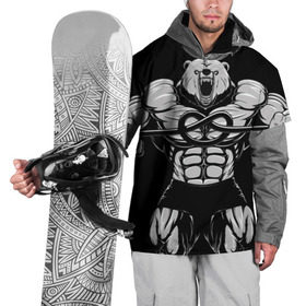 Накидка на куртку 3D с принтом Strongman в Белгороде, 100% полиэстер |  | bodybuilding | gym | house | know | power | бодибилдинг | культуризм | медведь | сила | спорт | фитнес