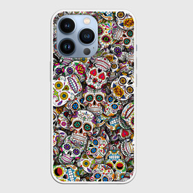 Чехол для iPhone 13 Pro с принтом Мексиканские черепа в Белгороде,  |  | calavera | sugar skull | день мертвых | мексика | традиция | узоры | цветы