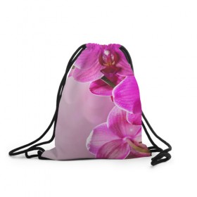 Рюкзак-мешок 3D с принтом Орхидея в Белгороде, 100% полиэстер | плотность ткани — 200 г/м2, размер — 35 х 45 см; лямки — толстые шнурки, застежка на шнуровке, без карманов и подкладки | 