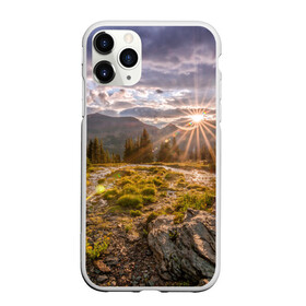Чехол для iPhone 11 Pro Max матовый с принтом Восход в Белгороде, Силикон |  | горы | лес | небо | пейзаж | природа | солнце