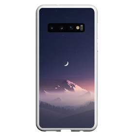 Чехол для Samsung Galaxy S10 с принтом Ночное небо в Белгороде, Силикон | Область печати: задняя сторона чехла, без боковых панелей | mountains | sky | space | астрономия | горы | космос | небо | ночное небо