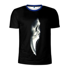 Мужская футболка 3D спортивная с принтом Крик в Белгороде, 100% полиэстер с улучшенными характеристиками | приталенный силуэт, круглая горловина, широкие плечи, сужается к линии бедра | scream | крик | маска | ужастик | ужасы