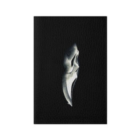 Обложка для паспорта матовая кожа с принтом Крик в Белгороде, натуральная матовая кожа | размер 19,3 х 13,7 см; прозрачные пластиковые крепления | Тематика изображения на принте: scream | крик | маска | ужастик | ужасы