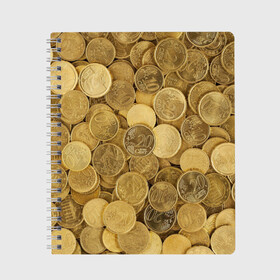 Тетрадь с принтом монетки в Белгороде, 100% бумага | 48 листов, плотность листов — 60 г/м2, плотность картонной обложки — 250 г/м2. Листы скреплены сбоку удобной пружинной спиралью. Уголки страниц и обложки скругленные. Цвет линий — светло-серый
 | деньги | евро | копейки | мелочёвка | мелочь | монеты