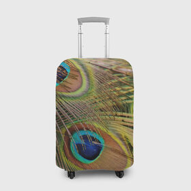 Чехол для чемодана 3D с принтом перо павлина в Белгороде, 86% полиэфир, 14% спандекс | двустороннее нанесение принта, прорези для ручек и колес | павлин | перо | перышки | птица