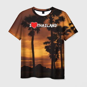 Мужская футболка 3D с принтом Thailand в Белгороде, 100% полиэфир | прямой крой, круглый вырез горловины, длина до линии бедер | Тематика изображения на принте: море | отдых | отпуск | пляж | солнце | туризм | турист