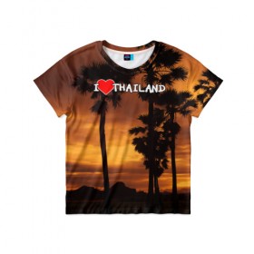 Детская футболка 3D с принтом Thailand в Белгороде, 100% гипоаллергенный полиэфир | прямой крой, круглый вырез горловины, длина до линии бедер, чуть спущенное плечо, ткань немного тянется | море | отдых | отпуск | пляж | солнце | туризм | турист