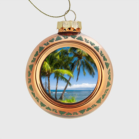 Стеклянный ёлочный шар с принтом Пальмы в Белгороде, Стекло | Диаметр: 80 мм | Тематика изображения на принте: море | отдых | отпуск | пальмы | пляж | солнце | туризм
