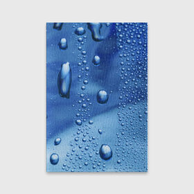 Обложка для паспорта матовая кожа с принтом Капли воды на стекле в Белгороде, натуральная матовая кожа | размер 19,3 х 13,7 см; прозрачные пластиковые крепления | Тематика изображения на принте: вода | капли | крупные | мелкие | синий | стекло