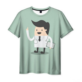 Мужская футболка 3D с принтом Доктор в Белгороде, 100% полиэфир | прямой крой, круглый вырез горловины, длина до линии бедер | doctor | house md | md | врач | дантист | доктор | мед работник | медецина | медик | хирург