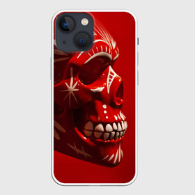 Чехол для iPhone 13 mini с принтом Красный череп в Белгороде,  |  | red | дьявол | красный | монстр | прикольные картинки | череп