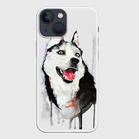 Чехол для iPhone 13 mini с принтом Хаски в Белгороде,  |  | голова животного | кутёнок | прикольные картинки | собака | щенок