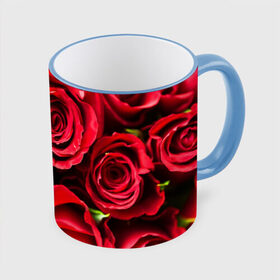 Кружка 3D с принтом Розы в Белгороде, керамика | ёмкость 330 мл | Тематика изображения на принте: красный | лепестки | прикольные картинки | розы | цветочки | цветы