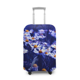 Чехол для чемодана 3D с принтом Ромашки в Белгороде, 86% полиэфир, 14% спандекс | двустороннее нанесение принта, прорези для ручек и колес | лепестки | прикольные картинки | ромашки | цветочки | цветы