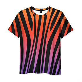Мужская футболка 3D с принтом Зебра в Белгороде, 100% полиэфир | прямой крой, круглый вырез горловины, длина до линии бедер | Тематика изображения на принте: sea | summer | африка | вода | джунгли | зебра | леопард | лето | море | океан | пляж | полосы | принт | тигр