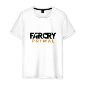 Мужская футболка хлопок с принтом Far cry primal logo в Белгороде, 100% хлопок | прямой крой, круглый вырез горловины, длина до линии бедер, слегка спущенное плечо. | Тематика изображения на принте: 