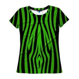 Женская футболка 3D с принтом Зебра в Белгороде, 100% полиэфир ( синтетическое хлопкоподобное полотно) | прямой крой, круглый вырез горловины, длина до линии бедер | sea | summer | африка | вода | джунгли | зебра | леопард | лето | море | океан | пляж | полосы | принт | тигр