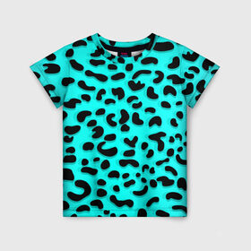 Детская футболка 3D с принтом Леопард в Белгороде, 100% гипоаллергенный полиэфир | прямой крой, круглый вырез горловины, длина до линии бедер, чуть спущенное плечо, ткань немного тянется | sea | summer | африка | вода | джунгли | зебра | леопард | лето | море | океан | пляж | полосы | принт | тигр