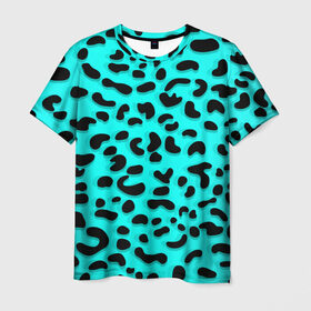 Мужская футболка 3D с принтом Леопард в Белгороде, 100% полиэфир | прямой крой, круглый вырез горловины, длина до линии бедер | sea | summer | африка | вода | джунгли | зебра | леопард | лето | море | океан | пляж | полосы | принт | тигр