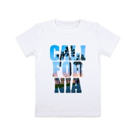 Детская футболка хлопок с принтом Калифорния 2 в Белгороде, 100% хлопок | круглый вырез горловины, полуприлегающий силуэт, длина до линии бедер | калифорния | отдых | страны