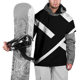 Накидка на куртку 3D с принтом Black and White в Белгороде, 100% полиэстер |  | Тематика изображения на принте: белый | геометрия | полосы | черный