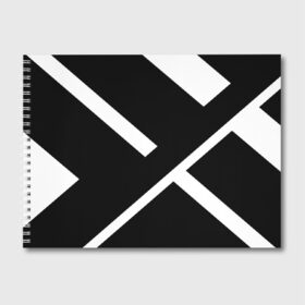 Альбом для рисования с принтом Black and White в Белгороде, 100% бумага
 | матовая бумага, плотность 200 мг. | белый | геометрия | полосы | черный