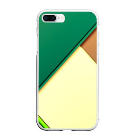 Чехол для iPhone 7Plus/8 Plus матовый с принтом Material color в Белгороде, Силикон | Область печати: задняя сторона чехла, без боковых панелей | желтый | зеленый | полосы