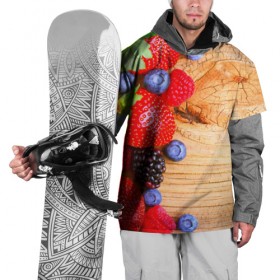 Накидка на куртку 3D с принтом Ягодки в Белгороде, 100% полиэстер |  | Тематика изображения на принте: красная | малина | новая | ягода | ягодная
