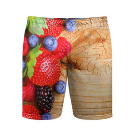 Мужские шорты 3D спортивные с принтом Ягодки в Белгороде,  |  | Тематика изображения на принте: красная | малина | новая | ягода | ягодная