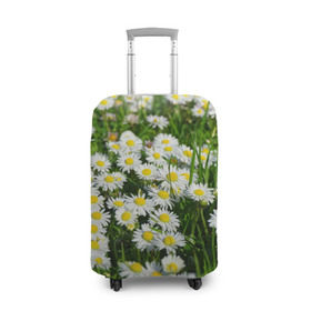 Чехол для чемодана 3D с принтом Ромашки 2 в Белгороде, 86% полиэфир, 14% спандекс | двустороннее нанесение принта, прорези для ручек и колес | лепестки | прикольные картинки | ромашки | цветочки | цветы