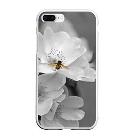 Чехол для iPhone 7Plus/8 Plus матовый с принтом Пчела на цветах в Белгороде, Силикон | Область печати: задняя сторона чехла, без боковых панелей | лепестки | цветы