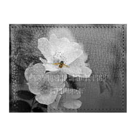 Обложка для студенческого билета с принтом Пчела на цветах в Белгороде, натуральная кожа | Размер: 11*8 см; Печать на всей внешней стороне | лепестки | цветы